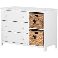 Beige Dressers South Shore 3 Drawer Dresser with Storage Baskets