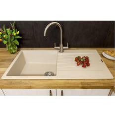 Drainboard Sinks Reginox Harlem 10 Caffe Silvery Granite Inset
