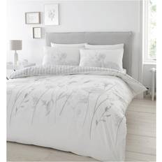 Textiles Catherine Lansfield Floral Print Duvet Cover Grey, White (200x200cm)