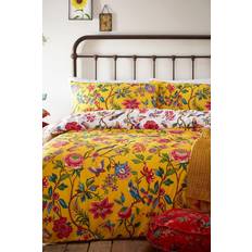 Furn Tropical Floral Duvet Cover White, Yellow