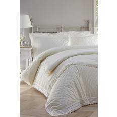 Portfolio Home Balmoral Cream Duvet Cover White, Silver