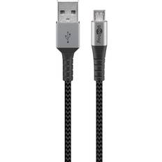 Textilkabel kablar Goobay 49273 Micro USB-kabel extra robust premium m, rymdgrå