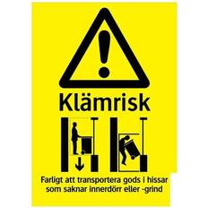 Systemtext Kontorsmaterial Systemtext Warning Sign "Risk of Crushing" Lift A6 105x148mm