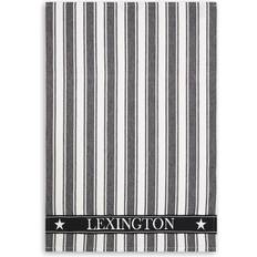 Lexington Svarta Handdukar Lexington Icons Twill Waffle Striped Kökshandduk Svart, Vit (70x50cm)