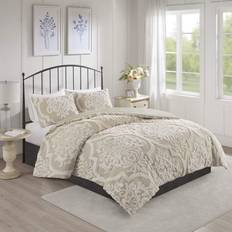 Cotton Textiles Madison Park Eugenia Bedspread White, Beige (264.16x233.68)