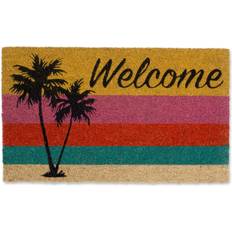 Solid Colors Entrance Mats DII 1-1/2-ft Welcome Palm Tree Natural, Multicolor