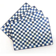 Mackenzie-Childs Royal Check Set Place Mat White, Blue