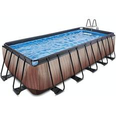Exit Toys Rektangulær Fritstående pools Exit Toys Wood Pool 540x250x122cm med Sand filterpumpe, brun