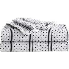 Betsey Johnson Dots and Stripes Bed Sheet Grey, Black (259.08x)