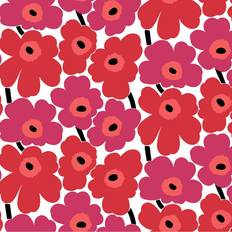 Marimekko Red Pieni Unikko Peel and Stick Wallpaper