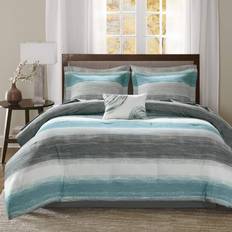 Bed Linen Madison Park Saben Bed Linen Blue, Gray (264.2x233.7cm)