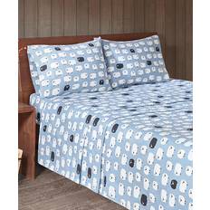 Cotton Bed Sheets Woolrich Flannel King Bed Sheet Blue (274.32x)