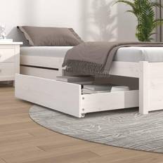 vidaXL Bedlades 2 St Massief Grenenhout Wit