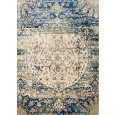 Blue and white runner rug Loloi Ivory Runner: 2 Blue, White