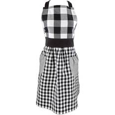Zingz & Thingz Gingham Apron White, Black