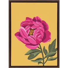 Kate and Laurel 18" Sylvie Bright Peony Maria Filar All Framed Art 45.7x61cm