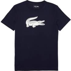 Lacoste Hauts Lacoste Sport 3D Print Crocodile Breathable Jersey T-shirt - Navy Blue/White