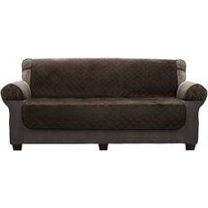 Maytex Non-Slip Plush Microfiber Loose Sofa Cover Gray, Brown (188x175.3cm)