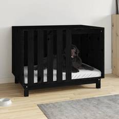 Vidaxl dog house pine vidaXL Dog House Black 90x60x67 Solid Wood Pine - Black