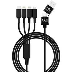 Apple lightning til usb b USB-opladerkabel USB-A-hanstik, USB-Micro-B