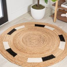 Carpets Jonathan Y Porto Geometric Jute Circle Black, Beige, Natural 49x"