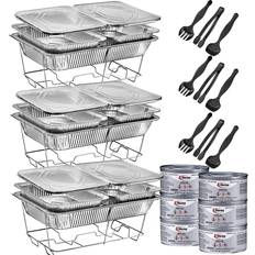 Silver Disposable Flatware Chafing Dish Buffet Set