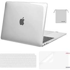 Macbook air screen protector MOSISO Compatible with MacBook Air 13 inch Case 2022, 2021-2018 Release A2337 M1 A2179 A1932 Retina Display Touch ID, Plastic Hard Shell&Keyboard Cover&Screen Protector&Storage Bag, Transparent