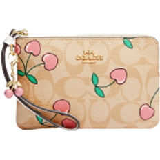 Coach Clutches Coach Corner Zip Wristlet In Signature Canvas with Heart Cherry Print