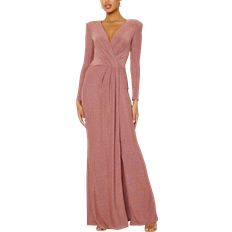 Goddiva Long Sleeve Glitter Maxi Dress