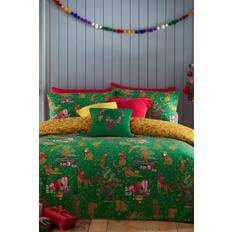 Furn Purrfect Christmas Duvet Cover Red, Gold, Green, Pink, Yellow