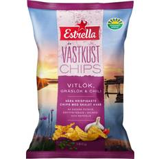 Chili chips Estrella Västkustchips Vitlök, Gräslök & Chili 180g