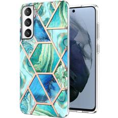 Samsung Galaxy S21 FE Mobilskal Marble Pattern Electroplated IMD Case for Galaxy S21 FE 5G