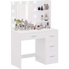 Rectangle Dressing Tables Rovaurx Makeup White Dressing Table 15.7x35.4"