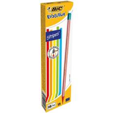 Bic Pen Accessories Bic Stripes HB Pencils Eraser Tip Assorted (Pack of 12) 8960342