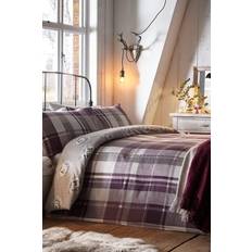 Dreams & Drapes & Drapes Colville Check-100% Duvet Cover Purple