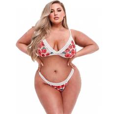 White Floral Lace Bra Set XL