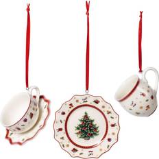 Blanco Detalles Interiores Villeroy & Boch Colgante Toy's Delight Vajilla 3 Piezas Blanco Adorno de Árbol de Navidad