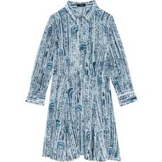 Theory Volume Mini Shirt Dress - Teal Multi