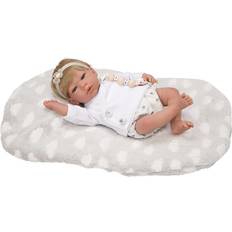  Dukke, Violeta, Reborn 40cm, m. hår og tæppe