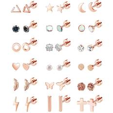 18 Pairs Stud Earrings Set B0948ZWZ5B