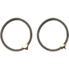 2 pk Velvet Hair Tie Grey