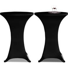 Paños y Tejidos Be Basic 2 Manteles Negros Ajustados Para Mesa De Pie - 80 cm Diámetro Mantel Negro