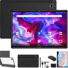 64 GB - Android Tablets 2023 Newest Android 11.0 Tablet, 2 in 1 Tablet 10.1 Inch, 4G Cellular Tablet with Keyboard, 64GB ROM + 4GB RAM, Octa-Core Processor, 2 Sim Slot, 13MP Camera, GPS/ WIFI/ Bluetooth/ Mouse/ Stylus(Black)