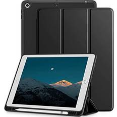 Case Compatible with iPad 9th/8th/7th Generation Case, iPad 10.2 Inch Case with Pencil Holder, TPU Smart Stand Back Case Cover for iPad Case 2021/2020/2019, Auto Wake/Sleep