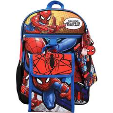 Rojo Mochilas escolares BioWorld Marvel Spider-Man Six Piece Backpack Set