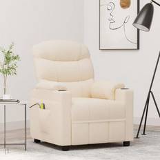 vidaXL Massagestol Stof Cremefarvet