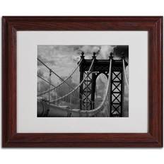 Trademark Fine Art 11 14 Manhattan Bridge Matted Framed Art