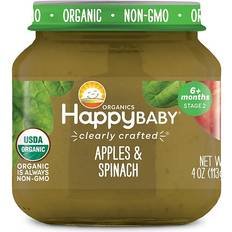 USDA Organic Barnmat & Ersättning Happy Baby Apples & Spinach Jar 113g