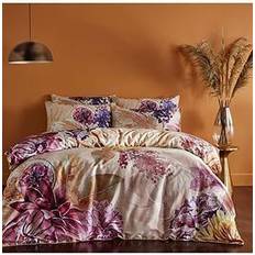 Paoletti Saffa Cotton Duvet Cover Beige, Purple