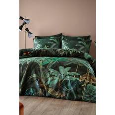 Paoletti 200 Thread Count Midnight Tropics Siona Duvet Cover Yellow, Blue, Multicolour, Green